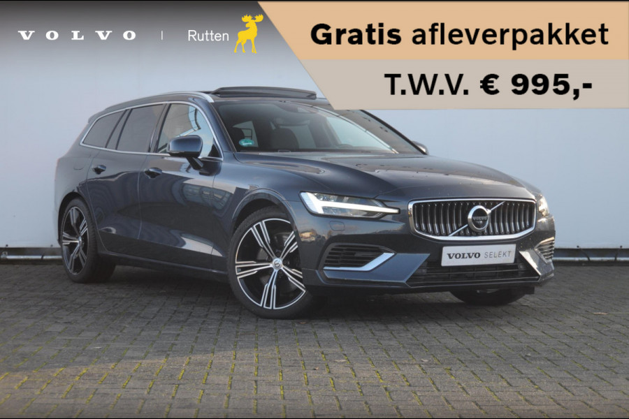 Volvo V60 T6 340PK Automaat Recharge AWD Inscription /  Bowers en Wilkins / Adaptieve cruise control/ Panoramadak/ 19” velgen/ BLIS/ Trekhaak/ Stoel en stuurwielverwarming/ Parkeersensoren met 360 Camera/ Elektrische stoelen met geheugen/ Apple carplay/ Keyless entry/ Head up display