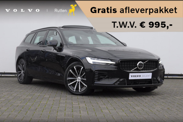 Volvo V60 T6 350PK Automaat AWD Plus Dark / Adaptive cruise control / Elektrische stoelen / Harman Kardon audio / Trekhaak / Pilot assist / BLIS / Stoel en stuur verwarming / Elektrische achterklep / Parkeersensoren met 360 camera / Google infotainment