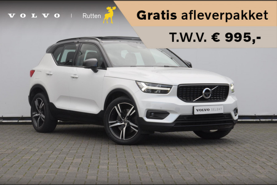 Volvo XC40 T5 262PK Automaat Recharge R-Design / BLIS / Stoel - en stuurwielverwarming / Leder met alcantara interieur / Parkeersensoren met 360 camera / Keyless entry / Elektrische stoelen met geheugen / Panoramadak / Harman kardon