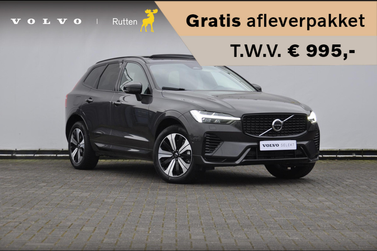 Volvo XC60 T6 350PK Automaat Plug-in hybrid AWD Plus Dark Long range / Adaptieve cruise control / Panoramadak / Apple carplay / Parkeersensoren met 360 camera / Elektrische achterklep / Elektrische stoelen met geheugen / Stoel en stuurwielverwarming