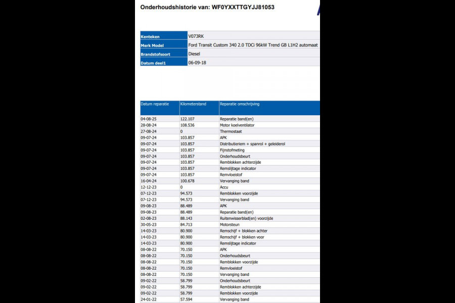 Ford Transit Custom 340 2.0 TDCI Euro6 Automaat 131PK H2 Trend 3Pers. *ideaal voor Camper* Navigatie / Pdc./ Airco / Safety&Comfort pack / Driver assist  / Stoelverwarming / / Apk 12-2026