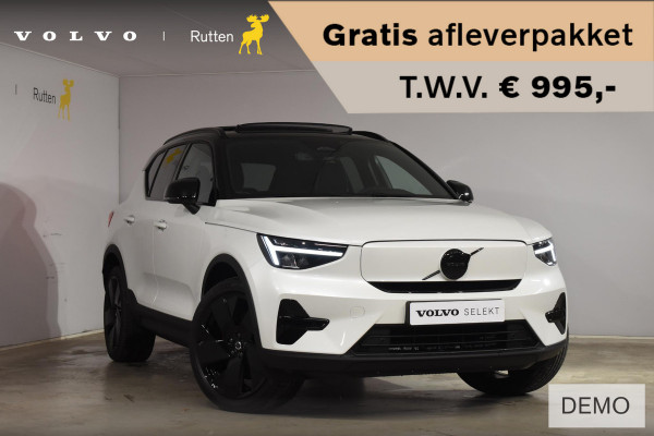 Volvo EX40 252PK Single Motor Ext. Range Plus Black Edition / Extra getint glas / 20'' velgen / Panoramadak / Zwart dak / Harman Kardon / Microtech/Nubuck