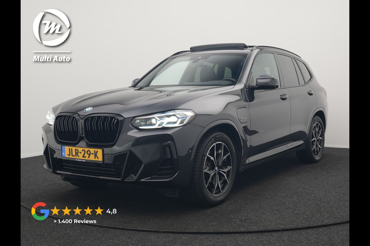 BMW X3 xDrive30e M Sport FACELIFT Plug In Hybrid 293pk Dealer O.H. PHEV | Panodak | Laser LED | Head Up | 360 Camera | Lederen Sportstoelen Memory & Verwarmd | Apple Carplay | Sfeerverlichting | Stuur Verwarmd | Keyless | Blis | Navigatie | Virtual | DAB |
