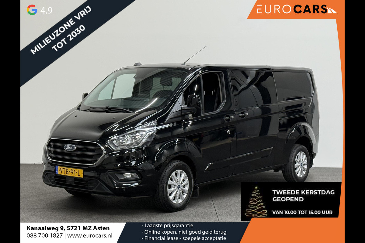 Ford Transit Custom 300 2.0 TDCI L2H1 Limited Dubbele cabine Automaat Navi Airco 2 Schuifdeuren Trekhaak PDC Carplay DAB