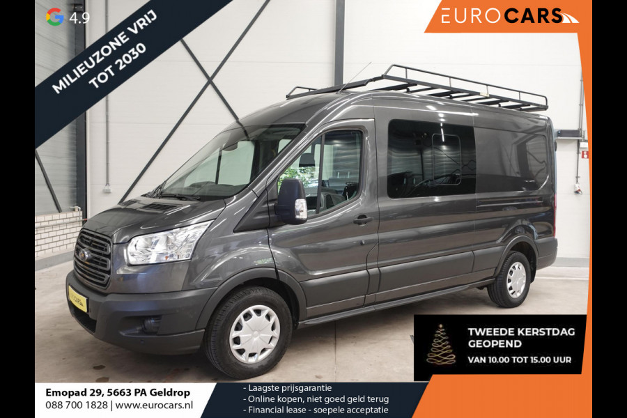 Ford Transit 130pk L3H2 Dubbele Cabine 6-Zits Airco Cruise control Trekhaak Imperiaal Euro6
