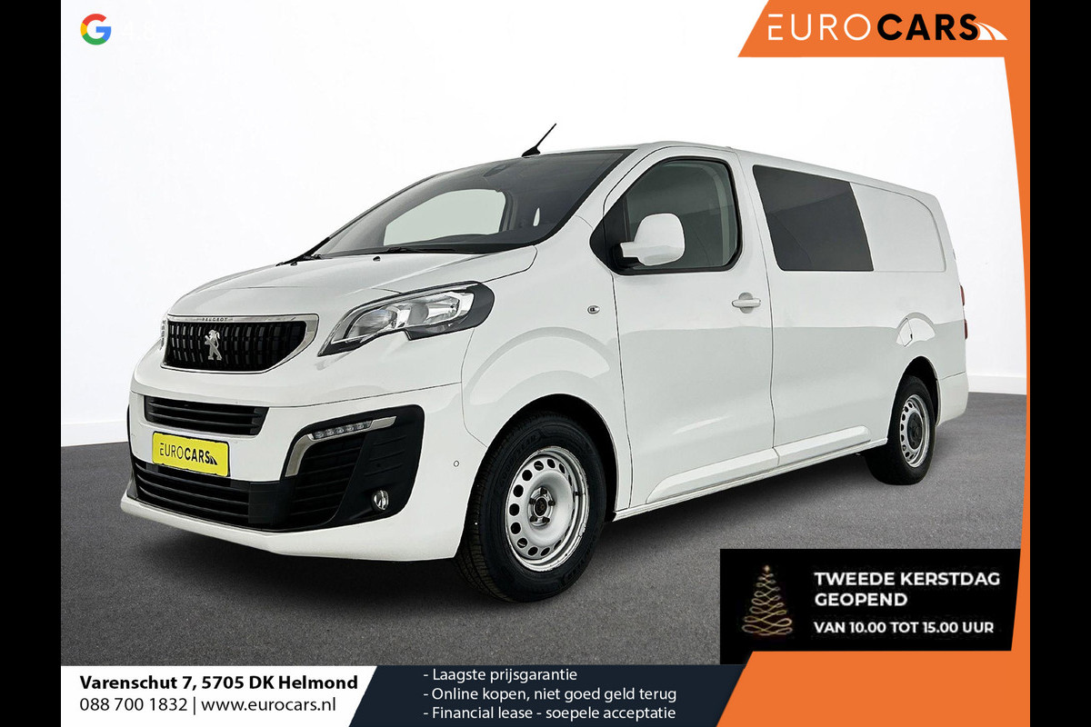 Peugeot Expert Long Dubbele Cabine Asphalt L3 2.0 HDi 120pk Aut-8 Airco Navi Carplay Cruise Control Trekhaak Lang Luxe Dubbele Cabine