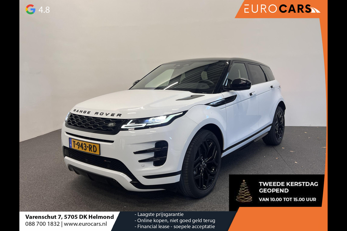 Land Rover Range Rover Evoque 1.5 P300e AWD R-Dynamic SE Panoramadak Navigatie Apple Carplay/Android Auto Camera Parkeersensoren Adaptive Cruise Control Dodehoek Assistent Elektrische achterklep Stoel- en stuurverwarming Memory stoelen Climate Control Ledverlichting
