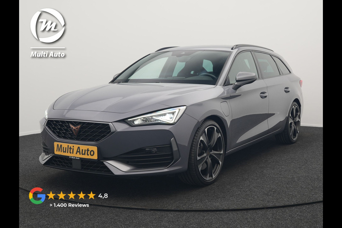 CUPRA Leon 1.4 e-Hybrid VZ Plug In Hybrid 245pk Dealer O.H PHEV | Keyless | Cruise Control | Lederen Sportstoelen Verwarmd | Navigatie | Virtual | Front & Lane Assist | Sportstuur Verwarmd | Sfeerverlichting | DAB | 19"L.M |