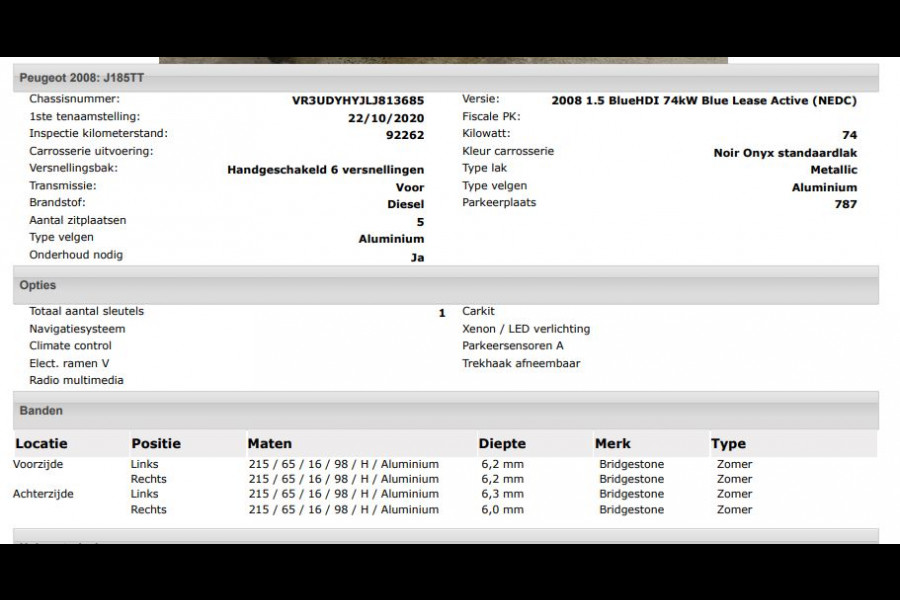 Peugeot 2008 1.5 HDi Blue Active / Trekhaak / Airco-ecc./ Camera / Navigatie / Radio multimedia / Apk 12-26
