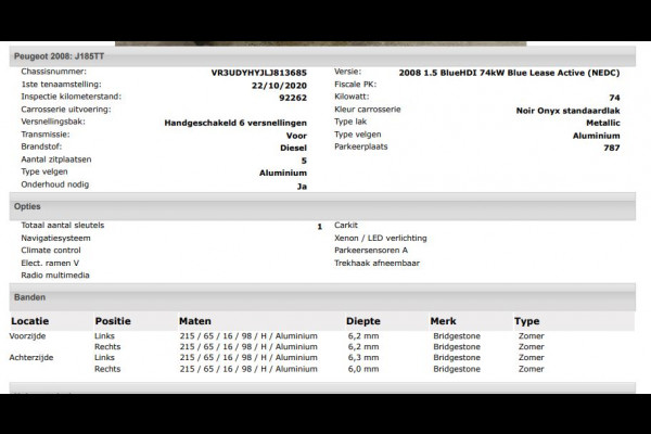 Peugeot 2008 1.5 HDi Blue Active / Trekhaak / Airco-ecc./ Camera / Navigatie / Radio multimedia / Apk 12-26