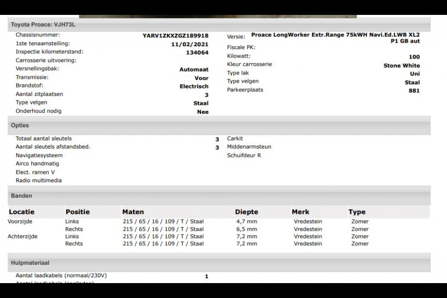 Toyota PROACE Electric Worker L2 Extra Range 75KWh / 3Pers. / Navigatie / Airco / Bedrijfswagen inrichting / Apk 02-2027