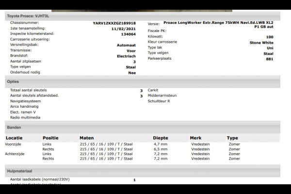 Toyota PROACE Electric Worker L2 Extra Range 75KWh / 3Pers. / Navigatie / Airco / Bedrijfswagen inrichting / Apk 02-2027