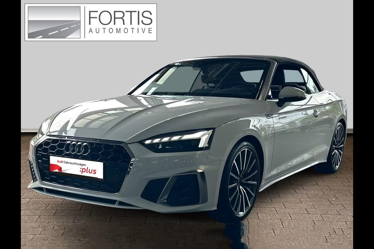Audi A5 Cabriolet 40 TFSI S-LINE ** MATRIX, NAVI+, LEDER, TREKH, NEKVERW, 19-inch LMV, VIRTUAL ** 1e EIG - UNFALLFREI - € 31.000,= onder NP ** ** INFORMEER OOK NAAR ONZE AANTREKKELIJKE FINANCIAL-LEASE TARIEVEN **