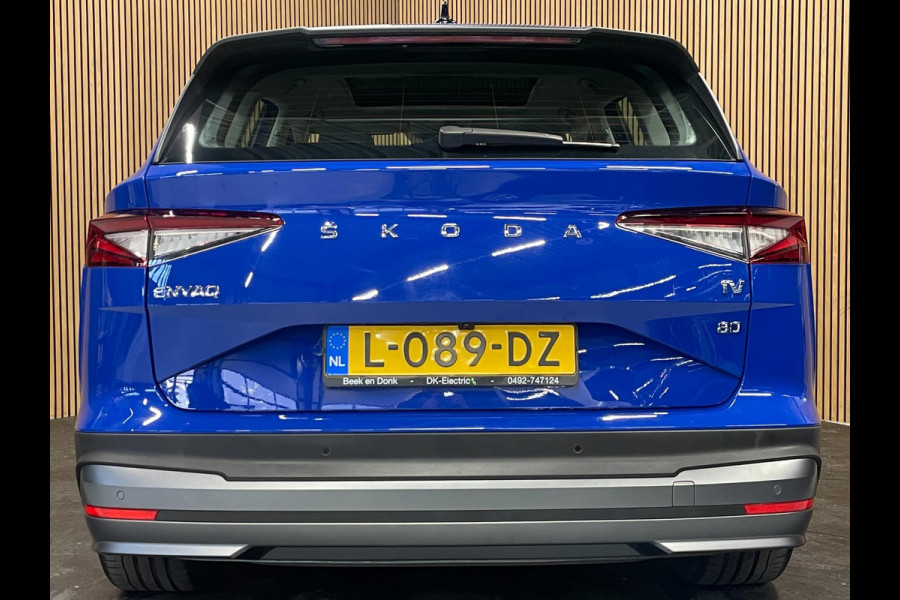Škoda ENYAQ iV 80|GROTE ACCU|93%SOH|PANO|LEDER|ANDROID/APPLE CARPLAY|CAMERA|NAVI|STOEL+STUURVERWARMING|NL-AUTO|NAP|1e EIG|IN.BTW|