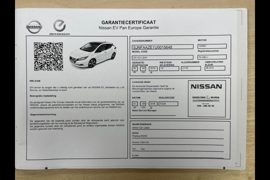 Nissan Leaf 2.ZERO EDITION 40 kWh|270KM WLTP|360*CAMERA|CARPLAY|STUUR+STOELVERW V+A|ACC|NAVIGATIE|NL-AUTO|NAP|