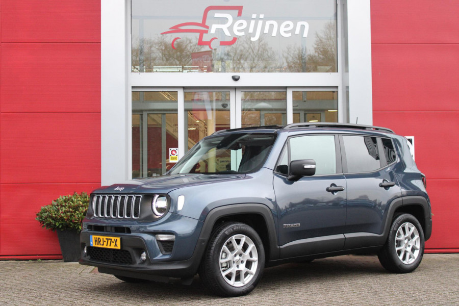 Jeep Renegade 1.5T 130PK e-Hybrid ALTITUDE | DRAADLOZE APPLE CARPLAY/ANDROID AUTO | PANORAMISCH SCHUIF/KANTEL DAK | FULL LED KOPLAMPEN | DODEHOEK DETECTIE | ADAPTIVE CRUISE CONTROL | LICHTMETALEN VELGEN 17" | ACHTERUITRIJ CAMERA | DAB+ RADIO | NAVIGATIE | PARKEERSENSOREN VOOR + ACHTER | AUTOMATISCH INPARKEREN | KEYLESS ENTRY/START | GETINTE RUITEN |