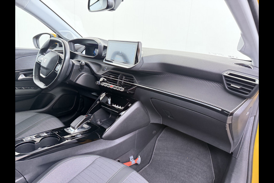 Peugeot e-208 EV 50kWh Navi 360°Camera Apple Carplay Android 1/2 Leer Ecc Cruise Control Allure SOH 90% Lmv 16" Led lane Assist DAB Bluetooth Regen-Lichtsensor Isofix Keyless 1e Eigenaar Origineel Nederlandse Auto