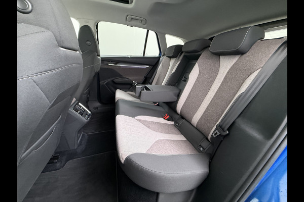 Škoda ENYAQ iV 80 Pano-Dak Adap.Cruise Trekhaak 360°Camera Elek.Stoelen+Memory+Verwarmd Apple Carplay Android Head-Up Display Led Stuur+Achterbankverwarming Elek.Achterklep Keyless advanced SOH 92% Zeer compleet! 1.000kg trekvermogen! 3-fase-11kw-thuisladen