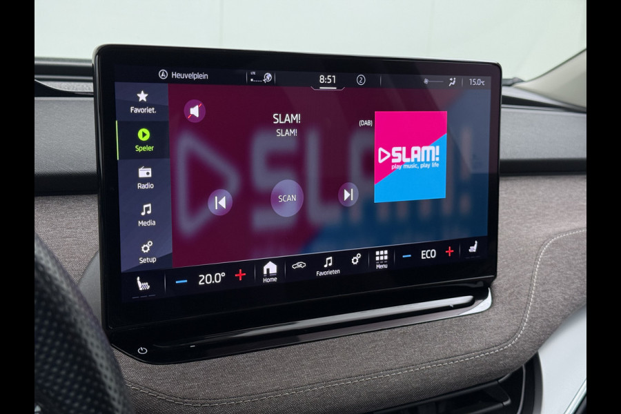 Škoda ENYAQ iV 80 Pano-Dak Adap.Cruise Trekhaak 360°Camera Elek.Stoelen+Memory+Verwarmd Apple Carplay Android Head-Up Display Led Stuur+Achterbankverwarming Elek.Achterklep Keyless advanced SOH 92% Zeer compleet! 1.000kg trekvermogen! 3-fase-11kw-thuisladen