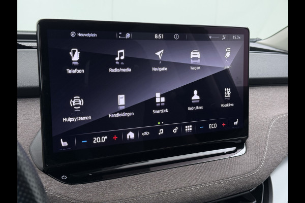 Škoda ENYAQ iV 80 Pano-Dak Adap.Cruise Trekhaak 360°Camera Elek.Stoelen+Memory+Verwarmd Apple Carplay Android Head-Up Display Led Stuur+Achterbankverwarming Elek.Achterklep Keyless advanced SOH 92% Zeer compleet! 1.000kg trekvermogen! 3-fase-11kw-thuisladen