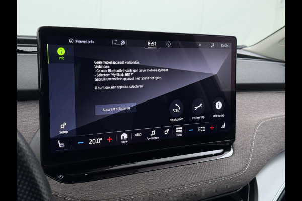 Škoda ENYAQ iV 80 Pano-Dak Adap.Cruise Trekhaak 360°Camera Elek.Stoelen+Memory+Verwarmd Apple Carplay Android Head-Up Display Led Stuur+Achterbankverwarming Elek.Achterklep Keyless advanced SOH 92% Zeer compleet! 1.000kg trekvermogen! 3-fase-11kw-thuisladen