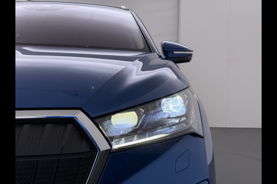 Škoda ENYAQ iV 80 Pano-Dak Adap.Cruise Trekhaak 360°Camera Elek.Stoelen+Memory+Verwarmd Apple Carplay Android Head-Up Display Led Stuur+Achterbankverwarming Elek.Achterklep Keyless advanced SOH 92% Zeer compleet! 1.000kg trekvermogen! 3-fase-11kw-thuisladen