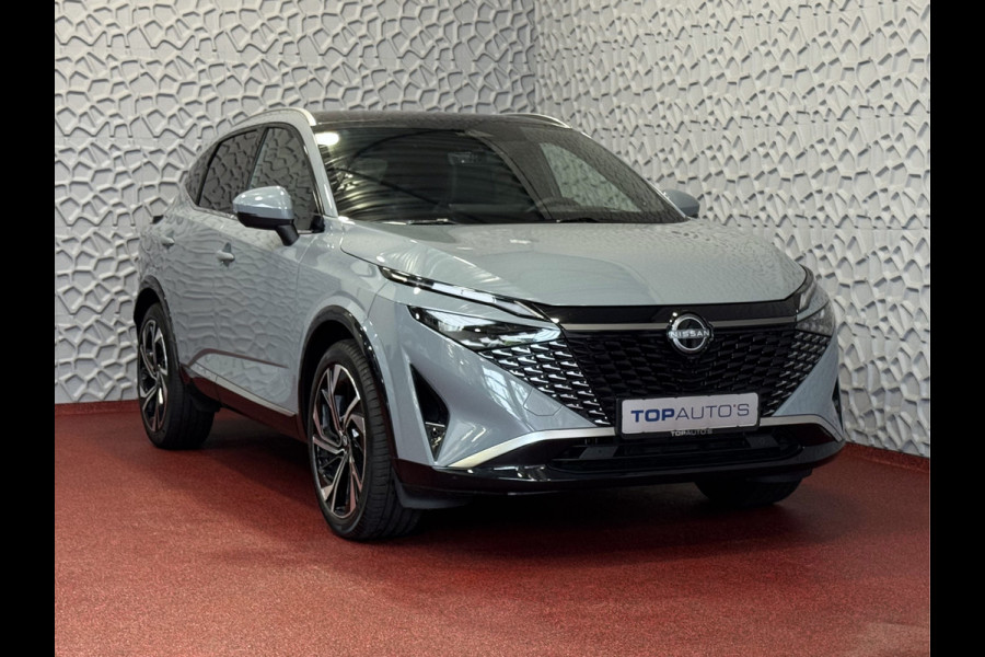 Nissan QASHQAI 1.3 MHEV 160PK TEKNA PLUS BOSE 20''LMV LEER ALCANTARA PANO MASSAGE BOSE STOEL/STUUR/RUIT VERW MATRIX.LED ELEK.KLEP HEADUP 20''LM 03/2025