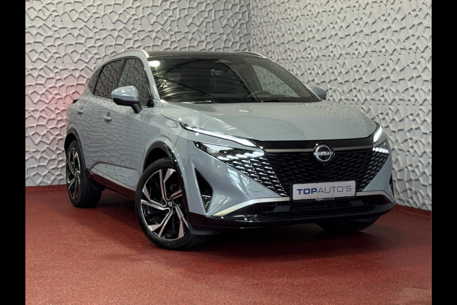 Nissan QASHQAI 1.3 MHEV 160PK TEKNA PLUS BOSE 20''LMV LEER ALCANTARA PANO MASSAGE BOSE STOEL/STUUR/RUIT VERW MATRIX.LED ELEK.KLEP HEADUP 20''LM 03/2025