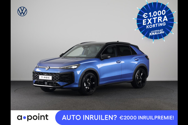 Volkswagen T-Roc R-Line First Edition 1.5 eTSI 110 kW / 150 PK SUV | Panoramaschuif-kanteldak | Assistance Pakket | Trekhaak | Black Style Pakket | Koplampverlichting matrix-led (IQ.LIGHT) | Elek. achterklep | Zwart dak