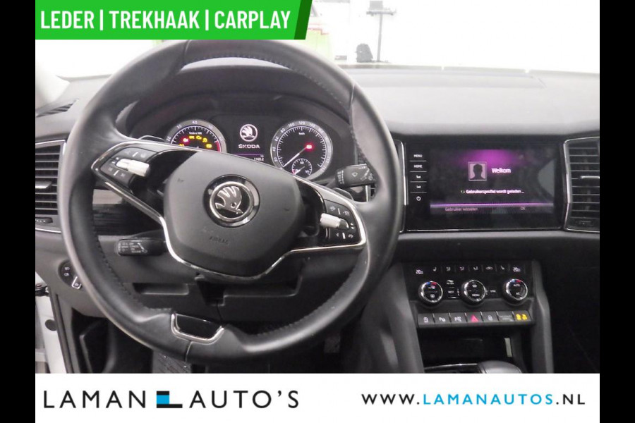 Škoda Kodiaq 1.5 TSI 150pk DSG Business Edition Plus Aut. | Leder CarPlay Trekhaak Canton ECC Navi LED ACC 18" LMV 360 Camera Metallic | Voor