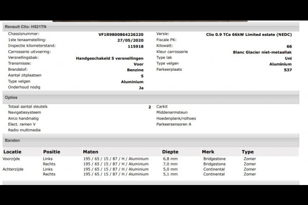 Renault Clio Estate 0.9 TCe Limited 90PK / Pdc. / Airco / Navigatie / Radio multimedia / Apk 02-2026