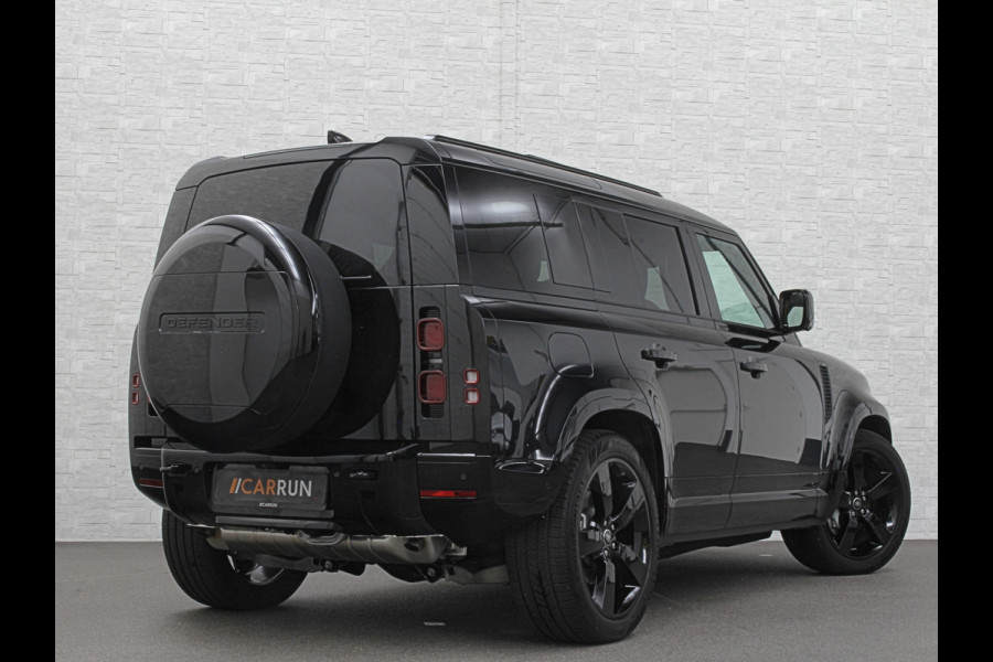Land Rover Defender 110 2.0 P300e 110 X-Dynamic HSE | Black-Optic | Panorama | 360 Camera | Meridian | Trekhaak | Luchtvering | ACC | Stoelventilatie | Cold-Climate Pack | Leder | Head-Up | Keyless-Entry | Luchtvering | 22'' | Memory | Interieurdelen Leder | Standkachel | Dodehoek |