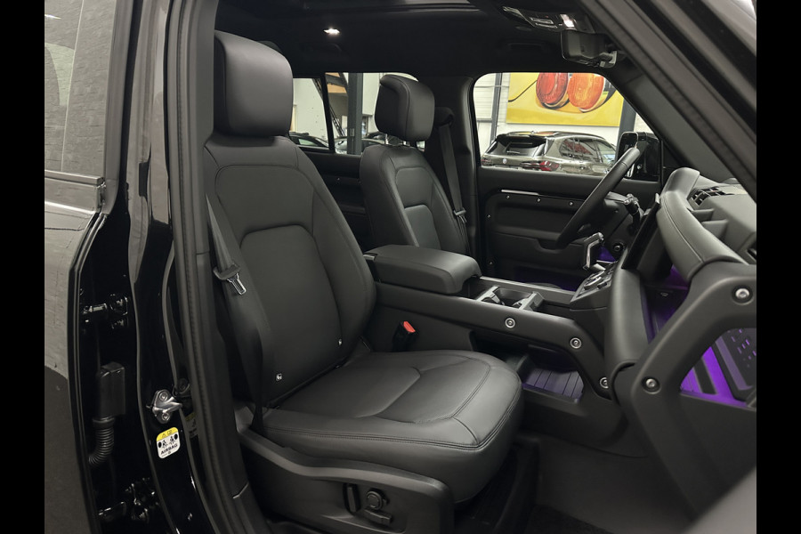 Land Rover Defender 110 2.0 P300e 110 X-Dynamic HSE | Black-Optic | Panorama | 360 Camera | Meridian | Trekhaak | Luchtvering | ACC | Stoelventilatie | Cold-Climate Pack | Leder | Head-Up | Keyless-Entry | Luchtvering | 22'' | Memory | Interieurdelen Leder | Standkachel | Dodehoek |