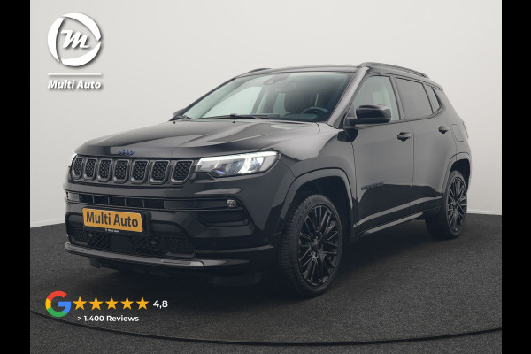 Jeep Compass 4xe 240 Electric S Plug In Hybrid 240pk Dealer O.H. PHEV | Adaptive Cruise | Camera | Lederen Sportstoelen & Stuur Verwarmd | Apple Carplay | Keyless | Navigatie | Virtual | DAB |