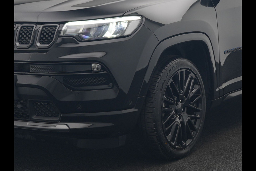 Jeep Compass 4xe 240 Electric S Plug In Hybrid 240pk Dealer O.H. PHEV | Adaptive Cruise | Camera | Lederen Sportstoelen & Stuur Verwarmd | Apple Carplay | Keyless | Navigatie | Virtual | DAB |