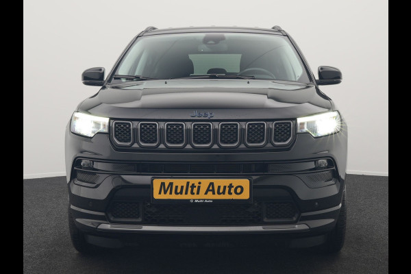 Jeep Compass 4xe 240 Electric S Plug In Hybrid 240pk Dealer O.H. PHEV | Adaptive Cruise | Camera | Lederen Sportstoelen & Stuur Verwarmd | Apple Carplay | Keyless | Navigatie | Virtual | DAB |