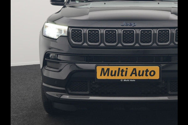 Jeep Compass 4xe 240 Electric S Plug In Hybrid 240pk Dealer O.H. PHEV | Adaptive Cruise | Camera | Lederen Sportstoelen & Stuur Verwarmd | Apple Carplay | Keyless | Navigatie | Virtual | DAB |