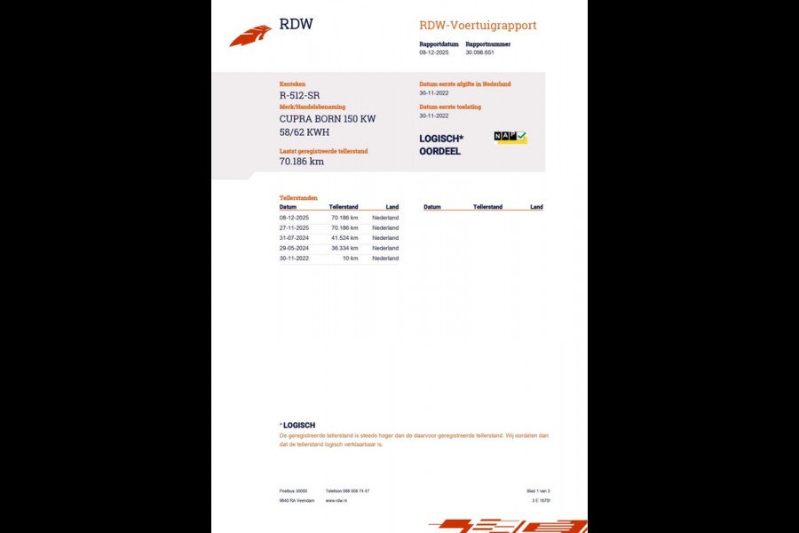 CUPRA Born Business 62 kWh|93%SOH|GROTE ACCU|ACC|CARPLAY|CAMERA|KEYLESS|STOEL+STUURVERW.|CLIMATE+CRUISE|NAVI||INCL.BTW|1e EIG.|