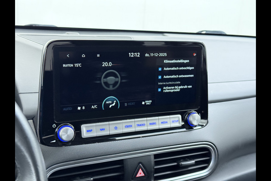 Hyundai Kona EV 64kWh SOH-100% Warmtepomp Adaptive-Cruise Head-Up Display 1/2 Leer Krell®-Hifi Apple Carplay Android Adap.Cruise Camera Navi  Keyless Privacy Glas DAB Led Blind Spot Lane Assist Origineel Nederlandse Auto