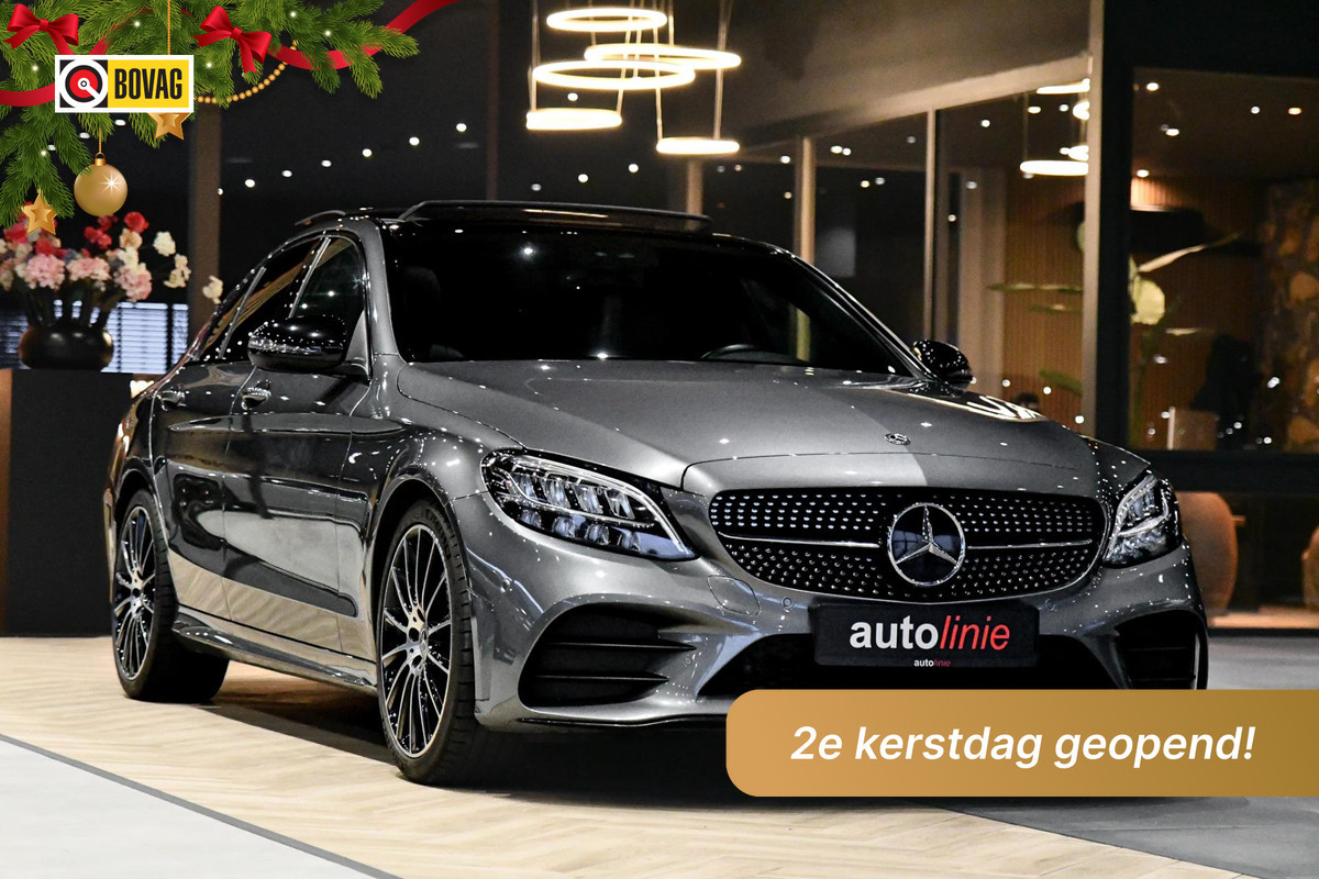 Mercedes-Benz C-Klasse 200 AMG Night ed. Pano, ACC, Keyless, Leder, Camera, Sfeer, Dodeh, CarPlay!