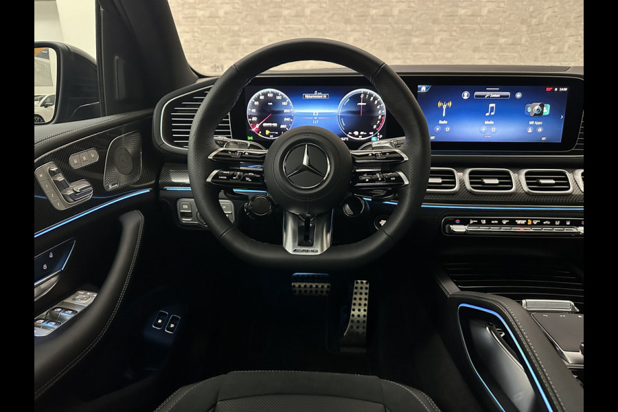 Mercedes-Benz GLE AMG 53 Hybrid 4MATIC+ | Nieuw! | Panorama | Massage | Soft-Close | ACC | 360 Camera | Stoelventilatie | Head-Up | Burmester | Trekhaak | Carbon | Stoelverwarming V+A | 4-Zone Clima | AMG Drive-Unit | ISO & Warmtewerend Glas | 22 Inch | Keyless-Go | Night-Pakket | Memory | Luchtvering | Parfumering | Carplay | Stuurverwarming | Rij assistent pakket + | Bekerhouder Clima | Draadloos Laden |