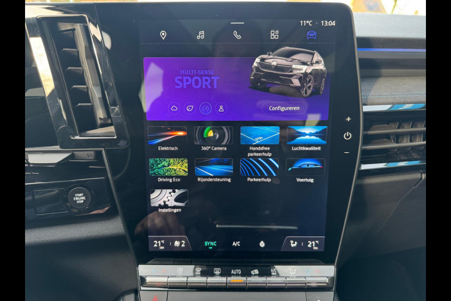 Renault Espace E-Tech full hybrid 200 esprit Alpine 7pers. Pano / 360 Cam / Mat Grijs / 4 Control / Pano / Elektr bed. Aklep