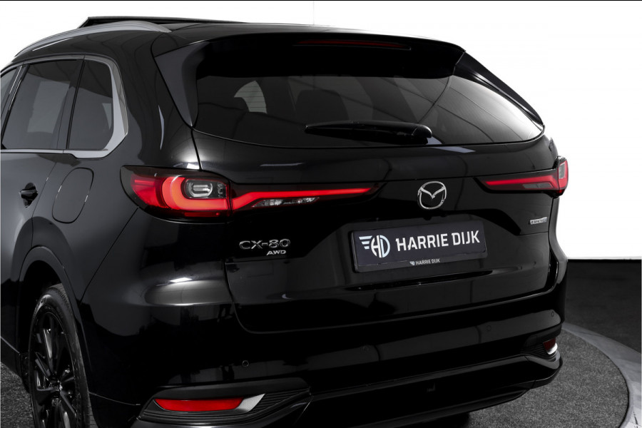 Mazda CX-80 2.5 e-SkyActiv PHEV Homura Plus 7p. | S/K-Panodak | Adapt. Cruise | Elek. Stoel-+verwarming & Ventilatie | Leder | HUD | 360 Camera | Bose | NAV+App. Connect | LM 20" | 9290