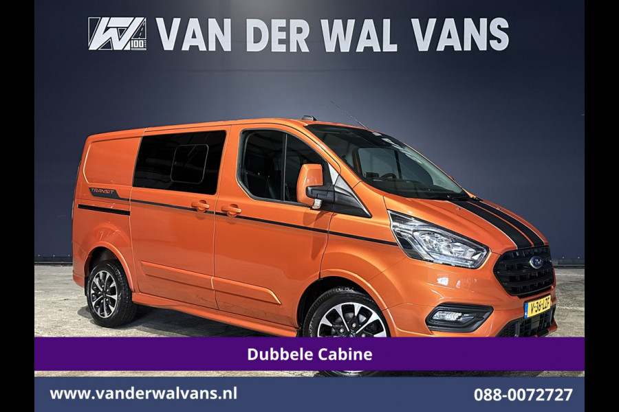 Ford Transit Custom 2.0 TDCI 170pk Automaat L1H1 Dubbele Cabine Sport Euro6 Airco | 5-Zits | Navigatie | 2x Zijdeur |Camera Apple Carplay, LED, Cruisecontrol, Stoelverwarming, Verwarmde Voorruit, Parkeersensoren
