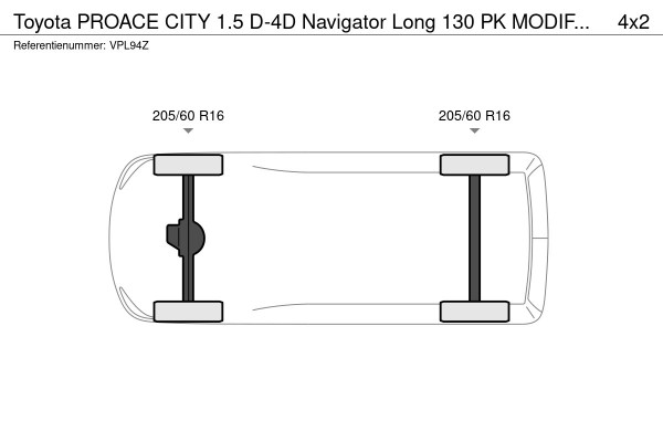 Toyota PROACE CITY 1.5 D-4D Navigator Long 130 PK MODIFICATIE REEDS UITGEVOERD