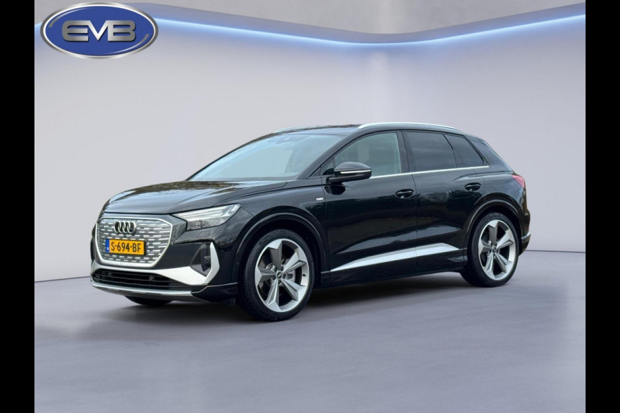 Audi Q4 e-tron 40 S 300 pk edition 77 kWh, SOH 92,5 %, 1 e eigenaar, 2 X S line, 21 ", Electrische trekhaak, NL auto met nap