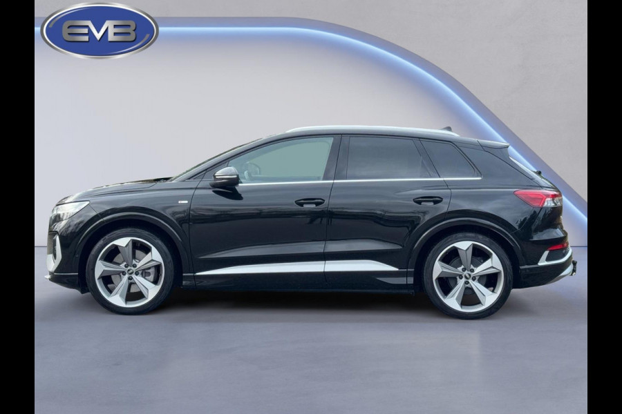 Audi Q4 e-tron 40 S 300 pk edition 77 kWh, SOH 92,5 %, 1 e eigenaar, 2 X S line, 21 ", Electrische trekhaak, NL auto met nap