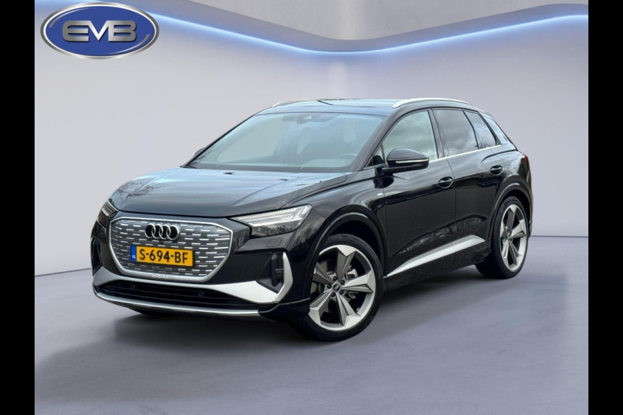 Audi Q4 e-tron 40 S 300 pk edition 77 kWh, SOH 92,5 %, 1 e eigenaar, 2 X S line, 21 ", Electrische trekhaak, NL auto met nap