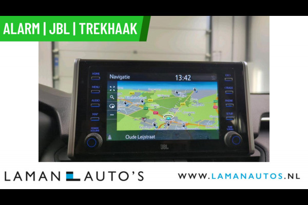 Toyota RAV4 2.5 Hybrid 218pk Bi-Tone | Alarm JBL CarPlay Halfleder Trekhaak ECC Nav 18" LMV ACC Camera Metallic | Hybrid Voorschoten