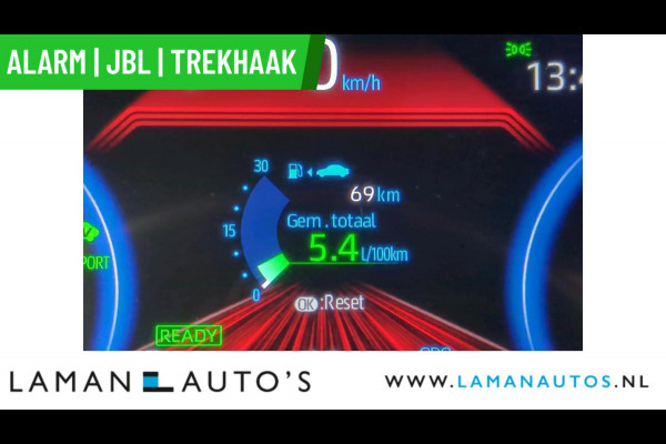 Toyota RAV4 2.5 Hybrid 218pk Bi-Tone | Alarm JBL CarPlay Halfleder Trekhaak ECC Nav 18" LMV ACC Camera Metallic | Hybrid Voorschoten